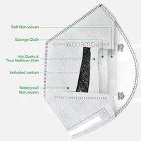 POWECOM KN95 Masks Activated Carbon kn95Mask Protective Face Mouth Mask 5 Layer Filter Dustproof Respirator Mascarilla 2