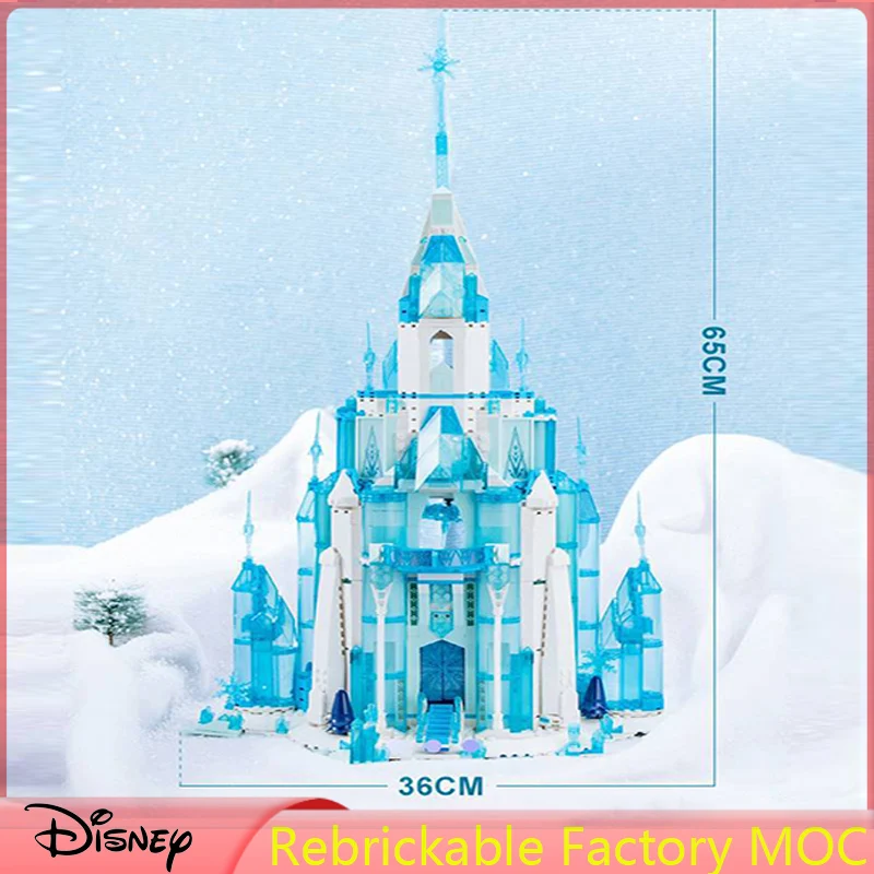 

Disney 1700+Pcs Blocks Model Queen Elsa Anna Frozen Snow Castle Building Bricks Toys Gifts for Girls Kids Adult 43197 Technical