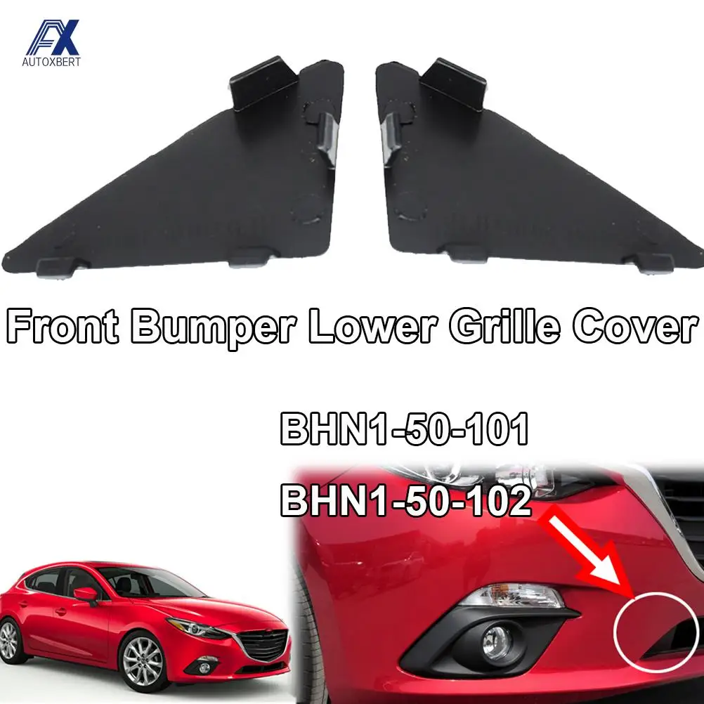 Auto Front Bumper Cover Cap Lower Grille Triangle Trim For Mazda 3