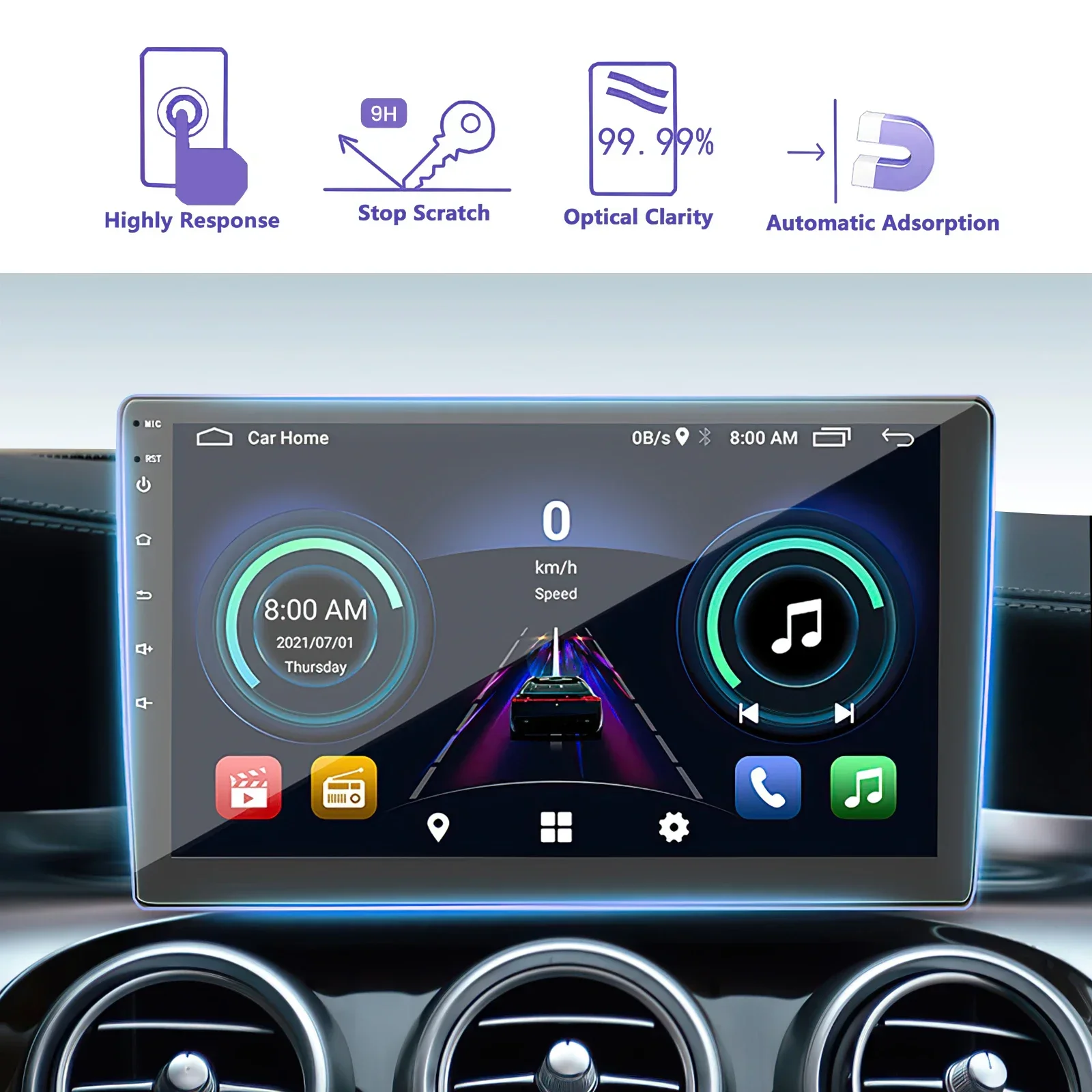 Android Car Radio Accessories HD LCD Tempered glass Screen protection film for 9inch 10inch Car Radio Stereo Headunit M6Pro Plus Car Multimedia Player Car Radio Car Radio Player Car Music Player Mp3 Music Player Car Screen Film