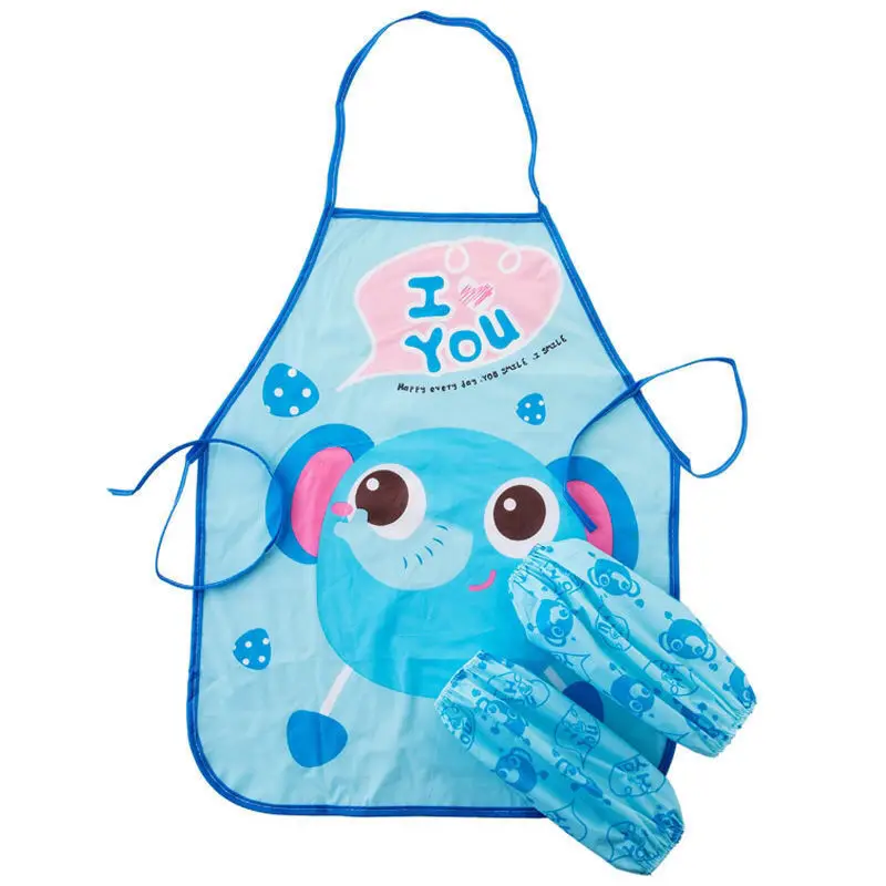 Pretend Kitchen Toys Kitchen Toys Cartoon Toy Cute Cartoon Children Apron Sleeves Chef Hat Pocket Set Kids Craft Art Kitchen Cooking Chef Suit Drink Food Baking Toys for 3-8Y