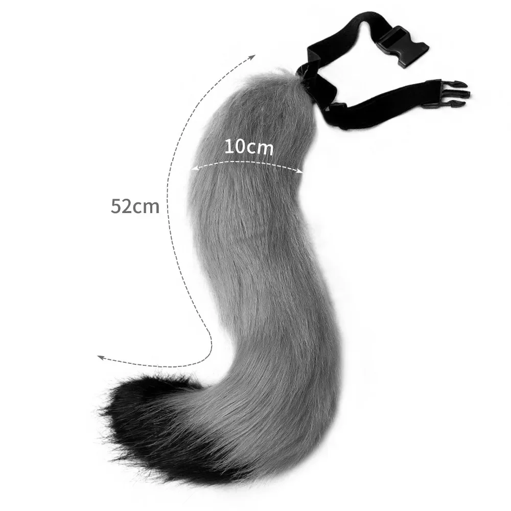 4-piece Set of Plush Ears and Tail Set, Artificial Plush Wolf Ears Hair Clips Hair Accessories Halloween Cos Accessories