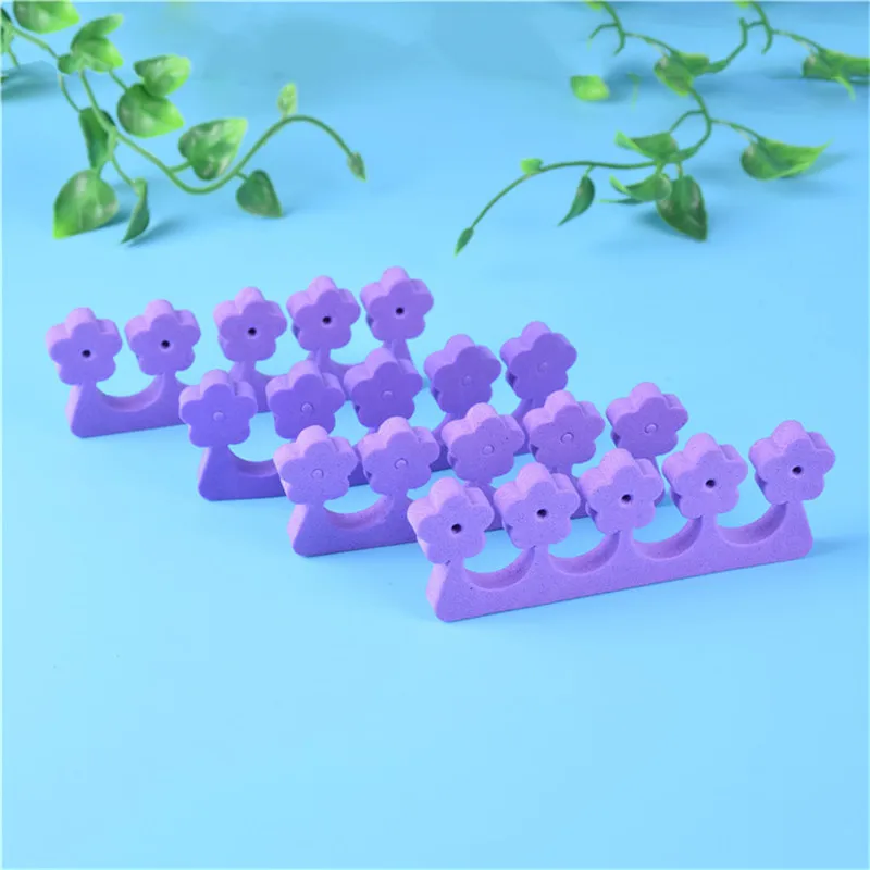 New 200pcs/Pack Purple Nail Art Toe Separators Fingers Foots Sponge Soft UV Gel Polish Manicure Pedicure Tools Nail Kits 2#