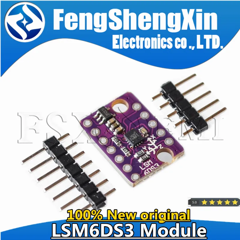 

GY-LSM6DS3 Accelerometer Gyro Embedded Digital Temperature Sensor Board SPI IIC I2C Interface Breakout Module LSM6DS3
