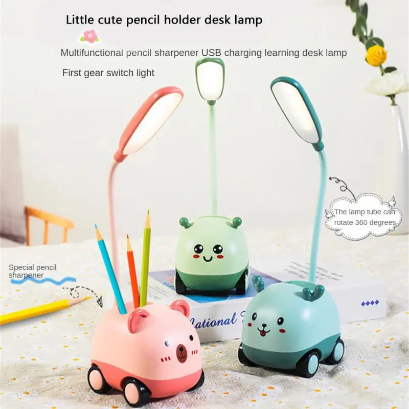 

Mini Car Table Lamp Cute Night Light Pen Holder Lamp With Pencil Sharpener Charging Table Lamp Children Student Gift Bedroom