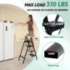 4 Step Ladder Folding Step Stool Heavy Duty 330 Lbs Load Step Ladders for Home Tall Kitchen/Closet Stepladder for Adults 3