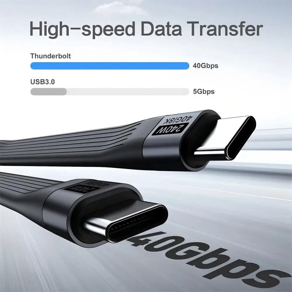 High-Speed USB-C to USB-C 240W 40Gbps Keychain Cable - 8K Video & Power Delivery