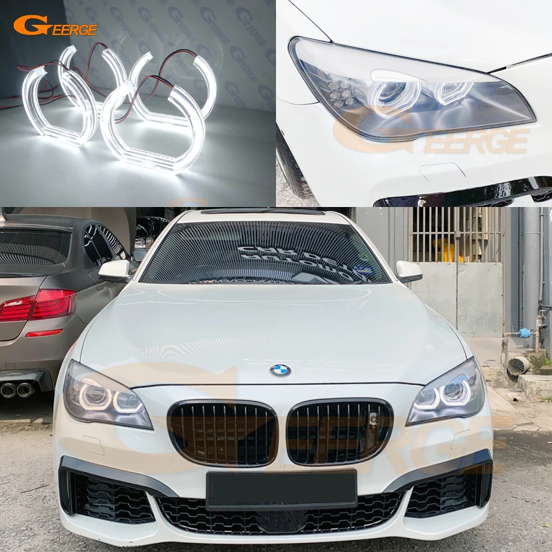 BMW 7 시리즈 F01 F02 F03 F04 2008 2009 2010 2011 2012 2013 - 2015년 최고급 초고휘도 DTM 스타일 LED 엔젤아이즈 헤일로 링