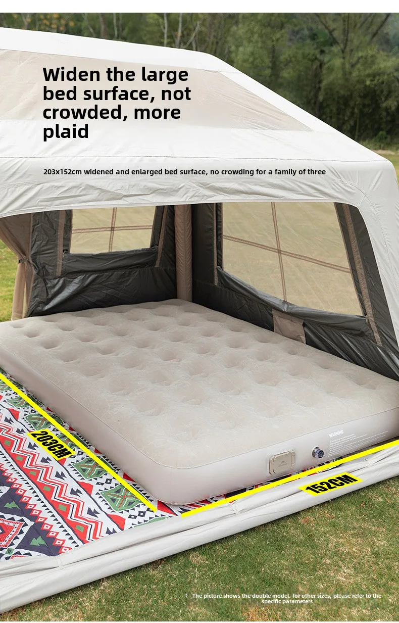 MOUNTAINHIKER Aufblasbares Bett für 1/3 Personen, Luftmatratze für Glamping, PVC-Schlafmatratze, Campingbettmatratze mit eingebauter Pumpe – Detail 17