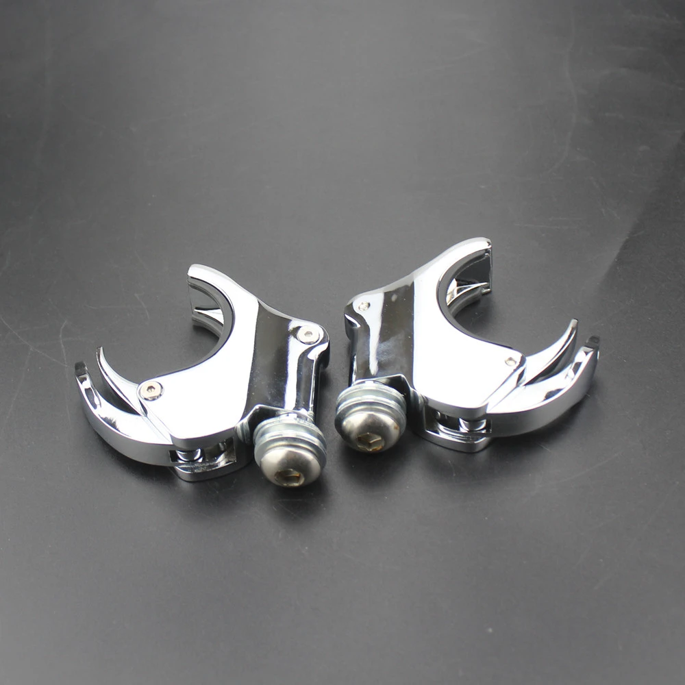 Chrome 49mm Quick Release Detachable Windshield Clamps Motorcycle For