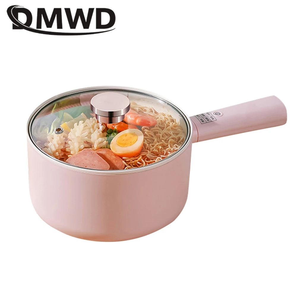 DMWD 1.8/2.5L Household Cooking Pot Electric Rice Cooker Mini Hot Pot Food Steamer Porridge Soup Pot Breakfast Maker Frying Pan 2