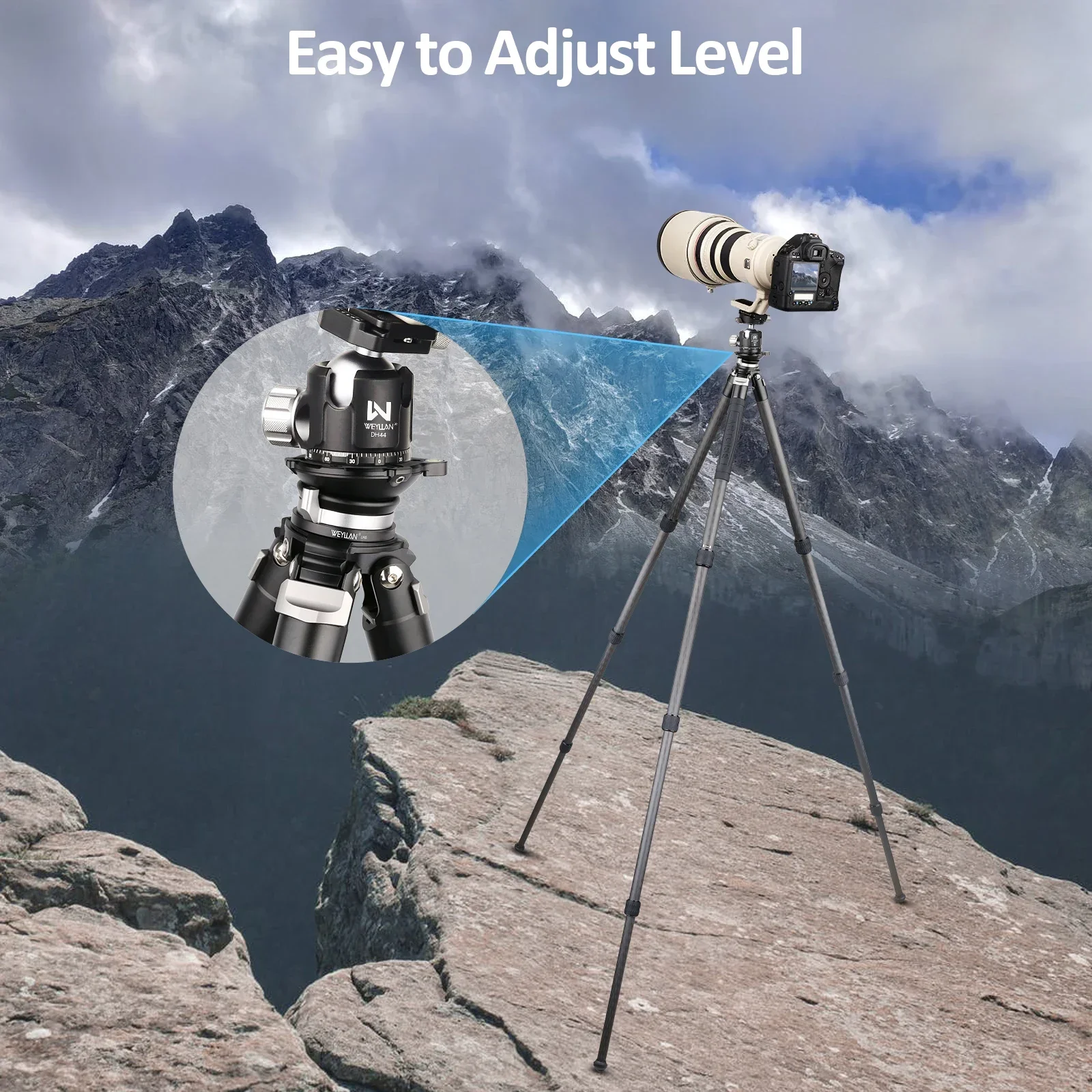 Leveling Base Tripod Head Adjusting Leveler Flat Plate WEYLLAN LH6 Aluminum Alloy Tripod Stand Camera Leveler Max Load 15kg