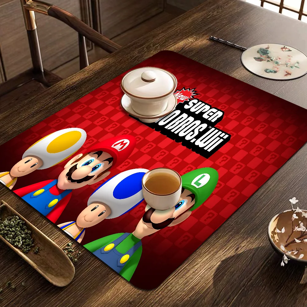 Game Super M-MarioS-S Kitchen Dish Mat Absorbent Dining Table Mats Retro Non-slip Placemat Coffee Dish Tableware Mat Home Decor 6