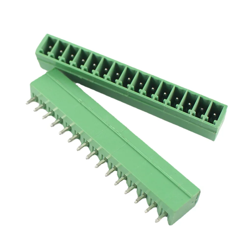 10Sets 3.5mm Pitch 15P 15 Pin Poles Way Female and Male Straight Screw Pluggable Terminal Block Plug Cable Connector 300V 8A