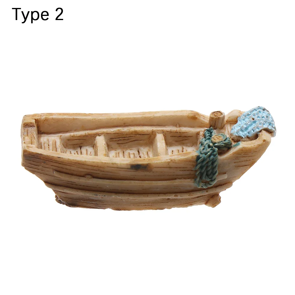 Mipcase 10pcs Miniature Boat Decor - Resin Sailboat Models For Garden, Aquarium, Diorama - View #5