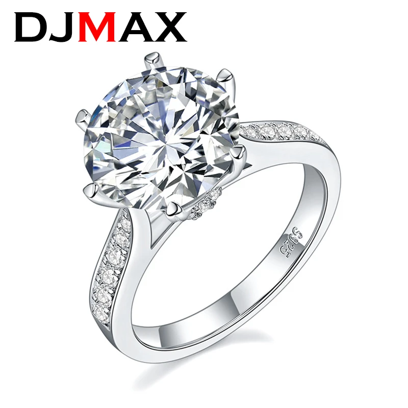 925 Sterling Silver Ring Gold Plated 925 Silver Moissanite Ring