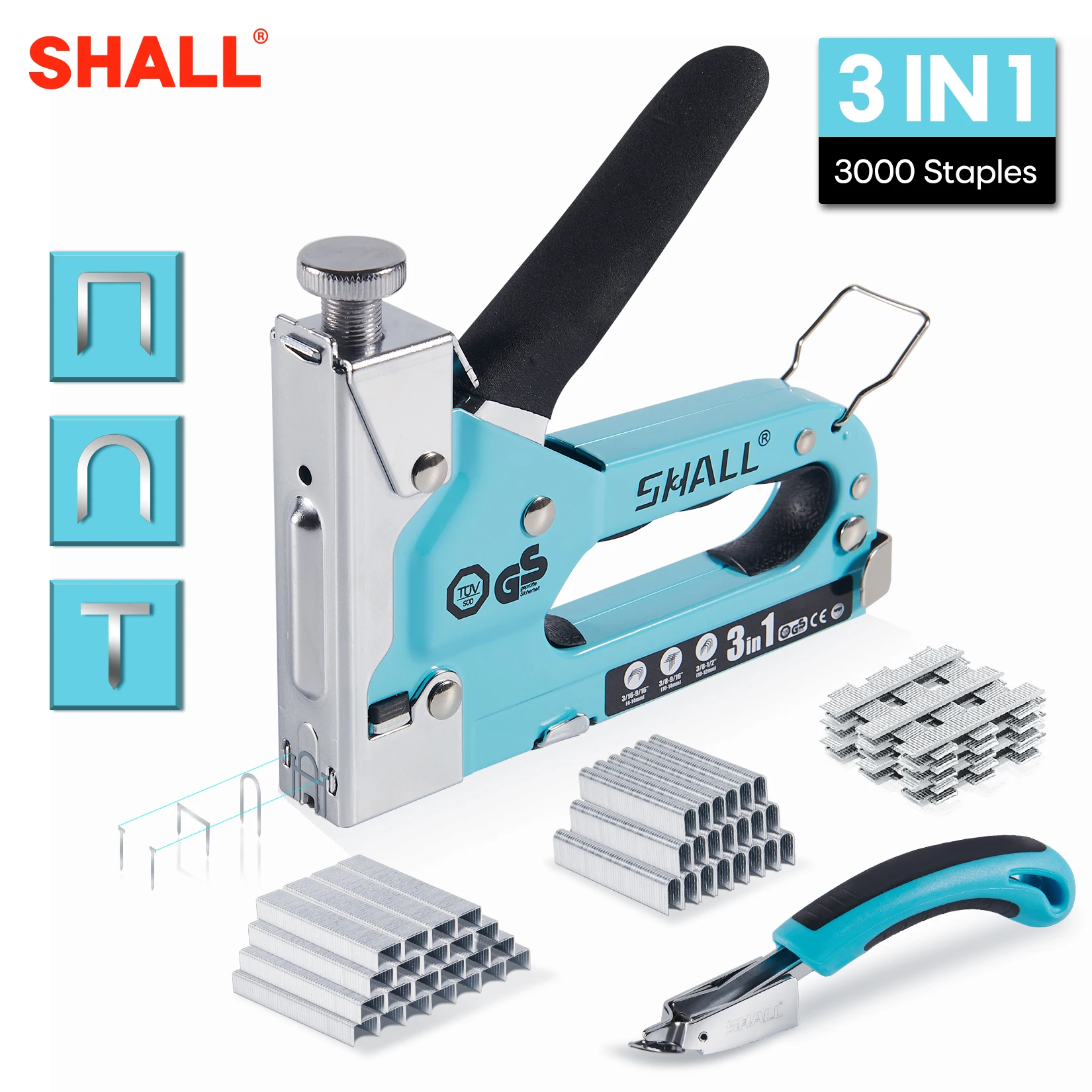 SHALL Nail Gun for Woodworking Light Duty Upholstery Stapler with 1600pcs  JT21 Staples for home DIY Decoration free shipping