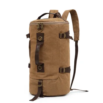Borsa da viaggio da uomo di grande capacità, zaino da alpinismo, borsa a secchiello in tela, zaino a tracolla, mochila, borsa con manico morbido, alla moda