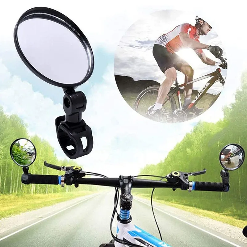 Bicycle Rearview Mirror 360 Degree Rotation Auxiliary Convex Mirror Handlebar Mount Cycling Bike Rear View Mirrors bicycle mirror