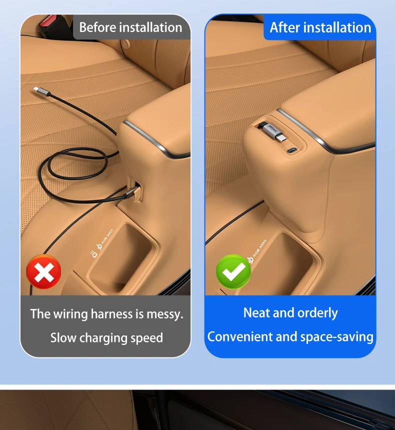 For DENZA D9 2025 2024 The second-row seat docking station Fast charging extensi