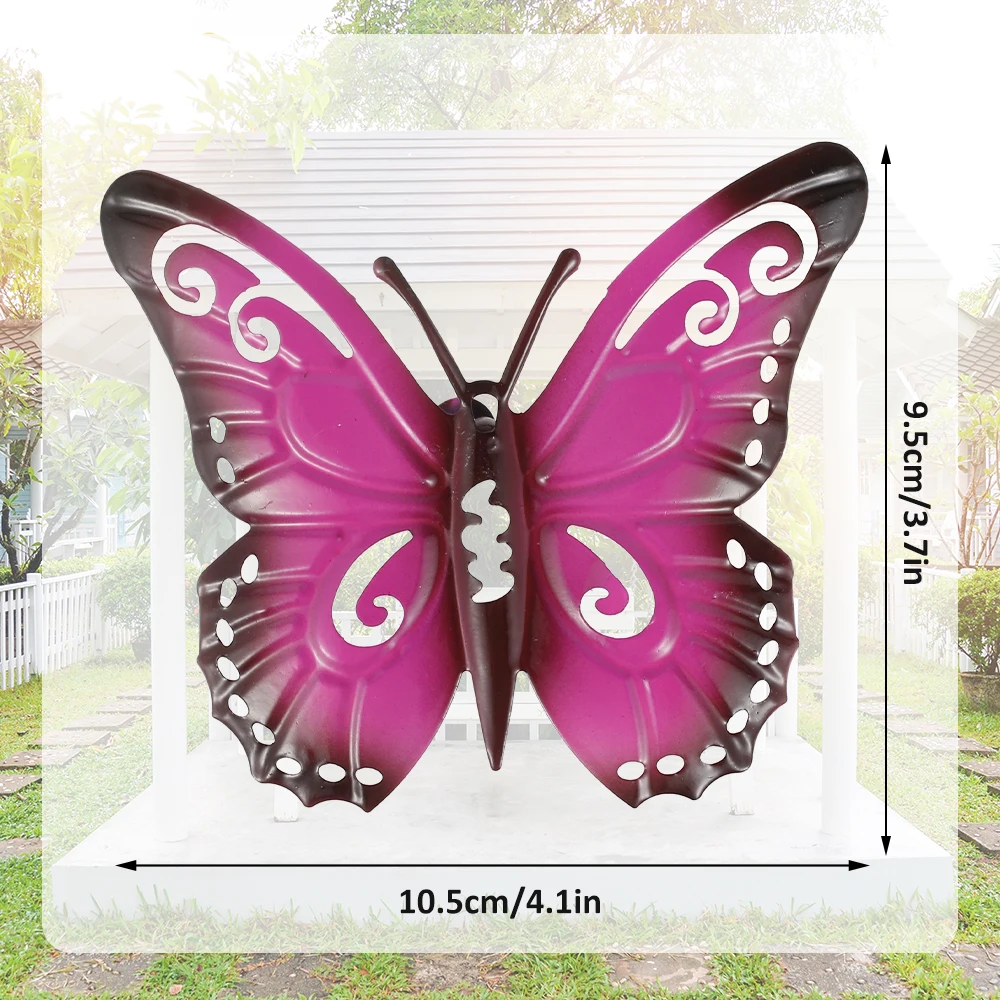 6/12 Pcs Metal Butterfly Wall Art Hanging Butterfly Sculpture Ornaments Garden Yard Sheds Decor for Indoor Outdoor Walls Fences