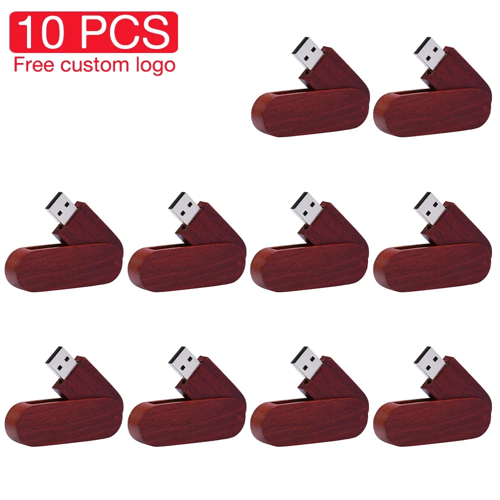Pen Drive Rotativo de Madeira com Logotipo Personalizado Gratuito Usb Flash Drive Memory Stick de Capacidade Real Presente de Casamento 10 Pcs por Lote 128gb 64gb 32gb - Imagem 5