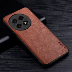 Luxury Leather Business Style Retro Litchi Pattern Back Cover - OnePlus 13R (Brown)