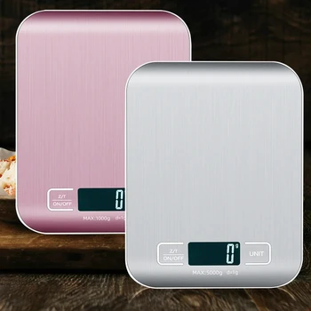 5kg/10kg Bilancia da cucina ricaricabile Display LCD Bilancia elettronica in acciaio inossidabile Gioielli per la casa Snack alimentari Pesatura Strumenti di cottura 1