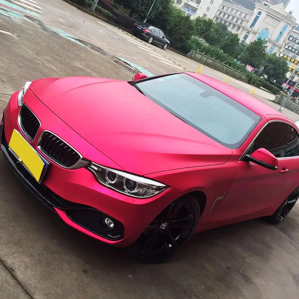 

Суперматовая хромированная розовая Автомобильная виниловая наклейка, самоклеящаяся пленка, подкладка из ПЭТ для автомобиля, внешняя оберточная фольга, рулонная наклейка на капот