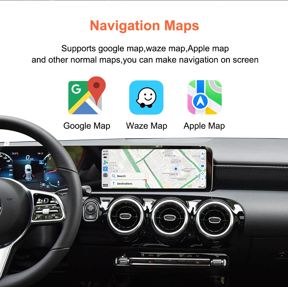 Bonroad Wireless Carplay Android Auto Fits For Mercedes A B C E Class CLS CLA GLA GLB Class NTG6.0 2018-2022 Module Box Airplay – Detail 10