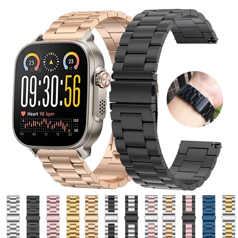 Elegant Stainless Steel Watch Strap - Universal 22mm Metal Band Bracelet