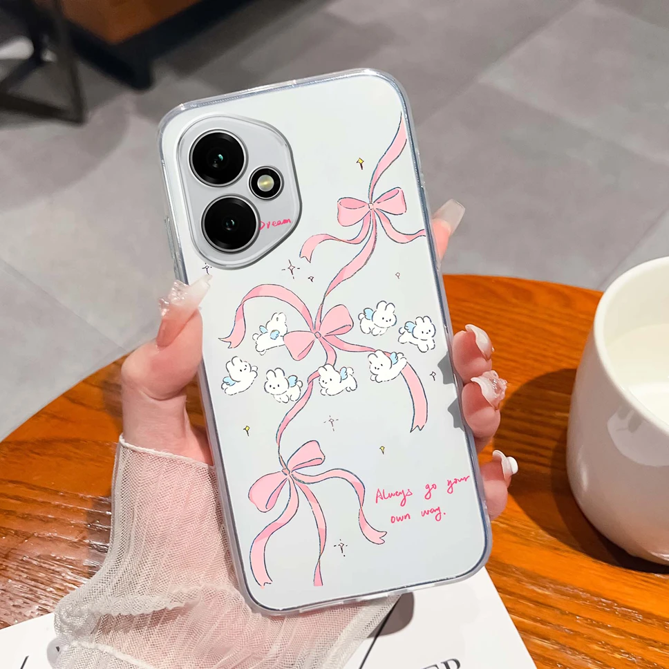 Elegant Floral Transparent Shockproof Phone Case - Soft TPU Silicone Back Cover