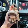 Creative Diamond Knitted Hat, Qiqi Keychain, Anti Loss Mobile Phone Number Plate, Car Keychain, Fashion Girl 1