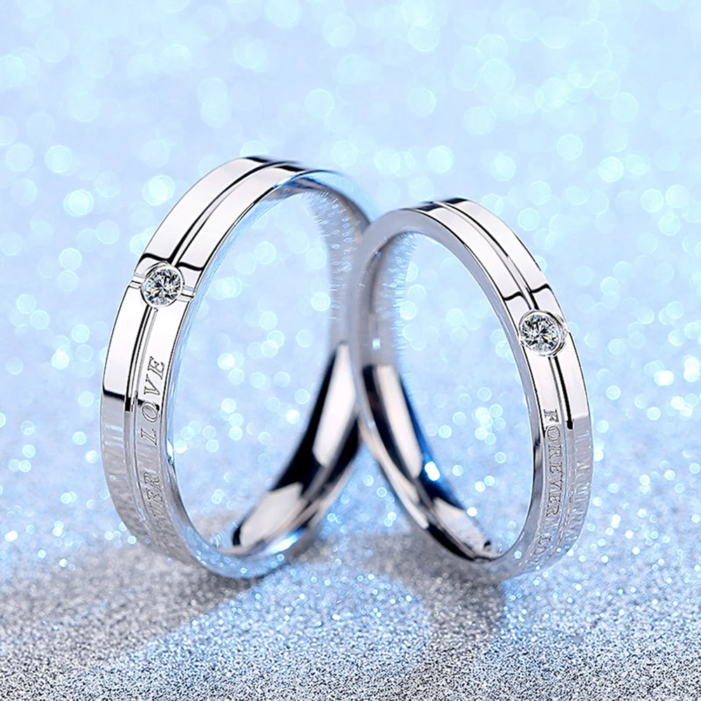 Daifuni 100% S925 Sterling Silver Love Forever Smooth Ring For Men Women Couples Lovers Festival Wedding Anniversary Jewelry 2