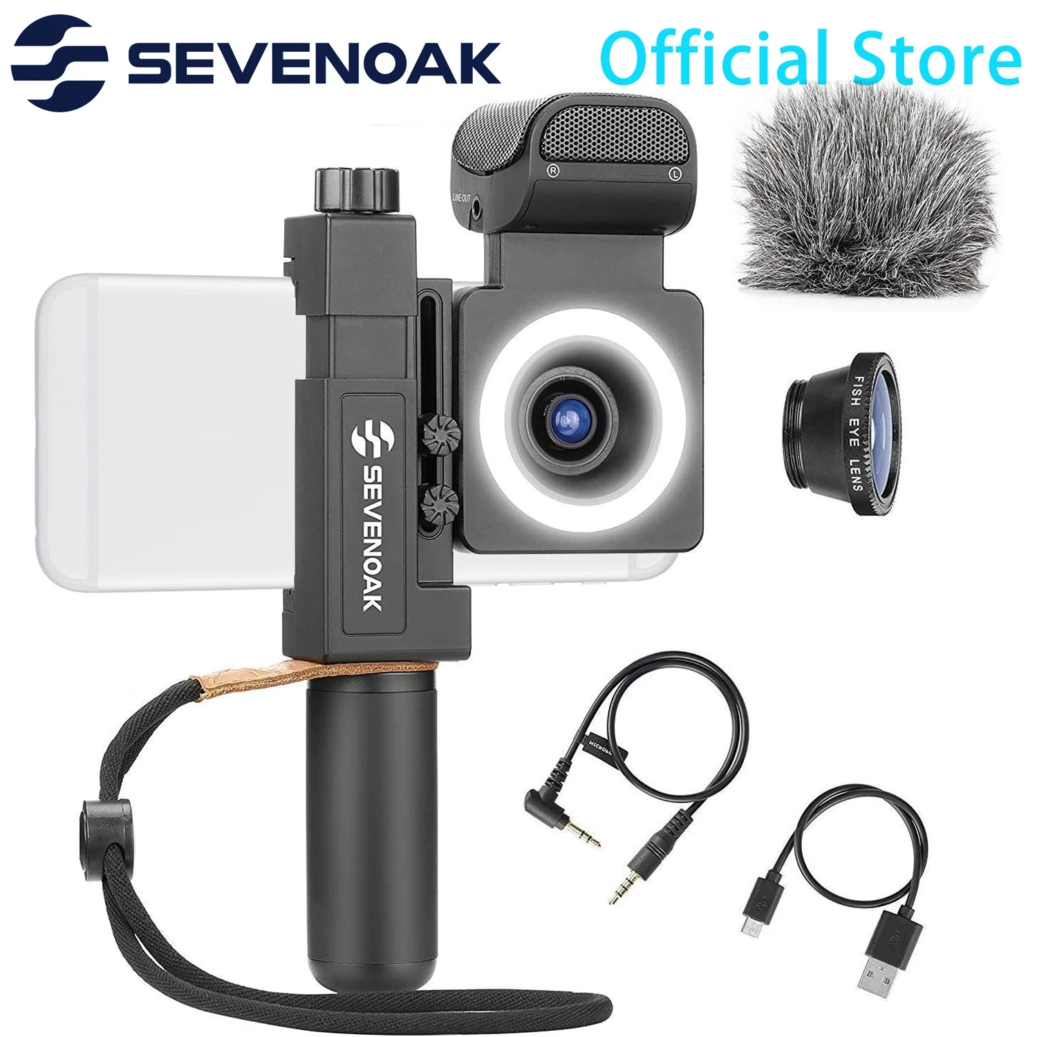 

Sevenoak SmartCine Complete Smartphone Video Rig with Built-in Stereo Microphone for iPhone Android Phones YouTube Tik Tok Vlog
