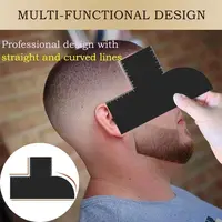 Outil de barbier réutilisable pour l'amélioration de la couleur, facile à nettoyer, avec mesure, pour aligner la barbe et marqueur de ligne de cheveux noir pour le coiffage 3