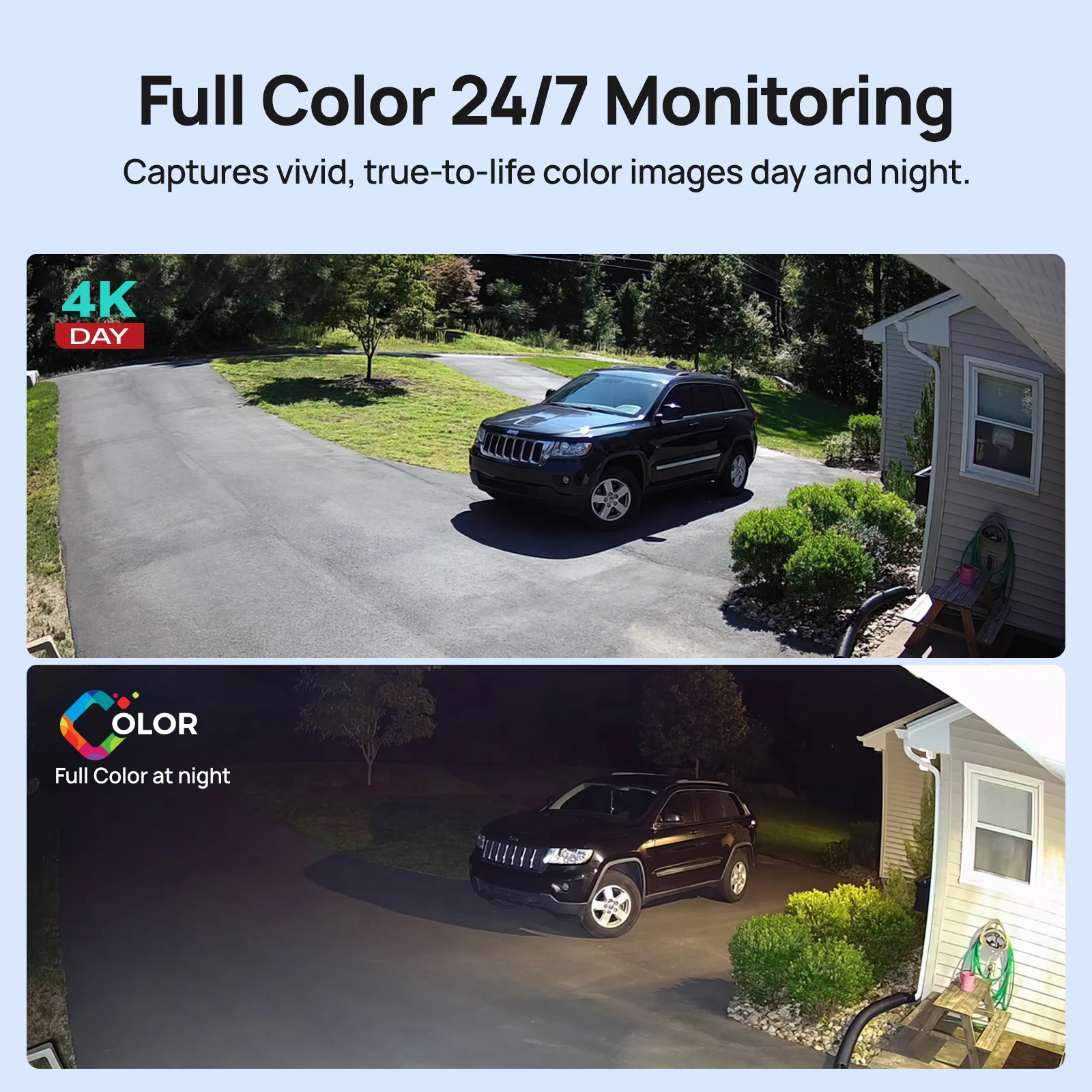 VIKYLIN 8MP IP Security Camera Poe 4K Full Color Night Vision Human Vehicle Detection Surveillance Support SD Storage ONVIF IP67 3