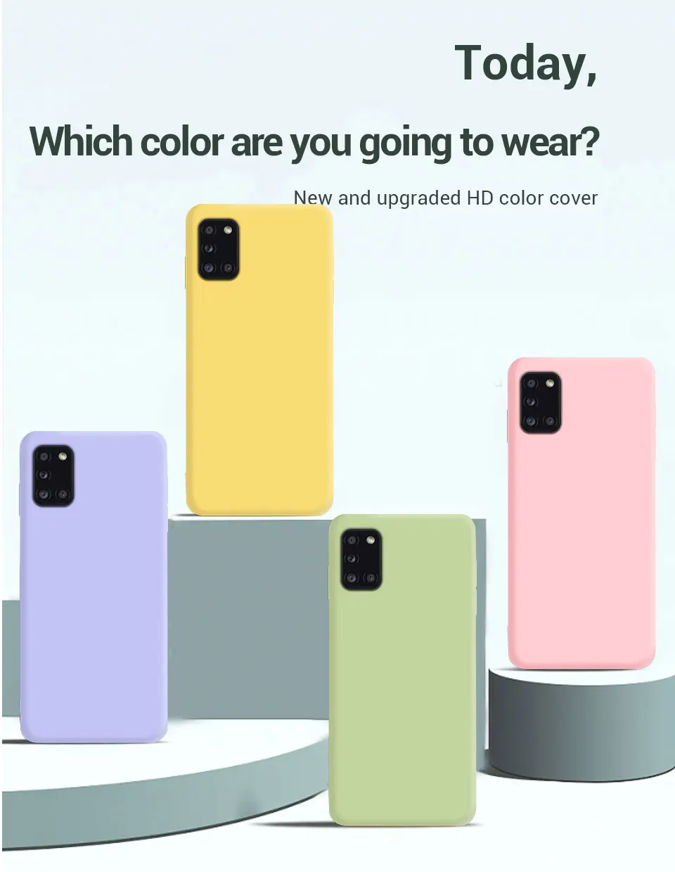 Flüssige Silikon-weiche Handyhülle für Samsung Galaxy A31 A41 A51 A71 A11 A21S A12 A22 A32 A42 A52 A72 4G 5G Rückseite – Detail 4