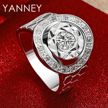 Argento sterling 925 7-10 #   Bellissimi anelli con zirconi Uomo Donna Accessori per gioielli di fidanzamento per feste di matrimonio