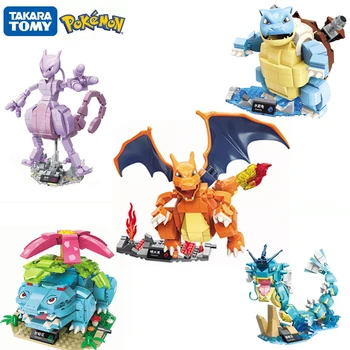 Original box Anime Cartoon Pokemon Pikachu Bulbasaur Building Blocks Bricks Sets Movie Dolls Model Kids Toys For Children Gift 2