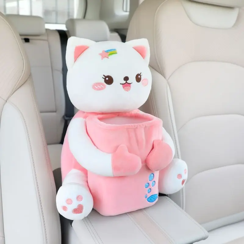 Car Tissue Box, Trash Can, Two-in-one Creative Armrest Box, Tissue Decorations,Interior