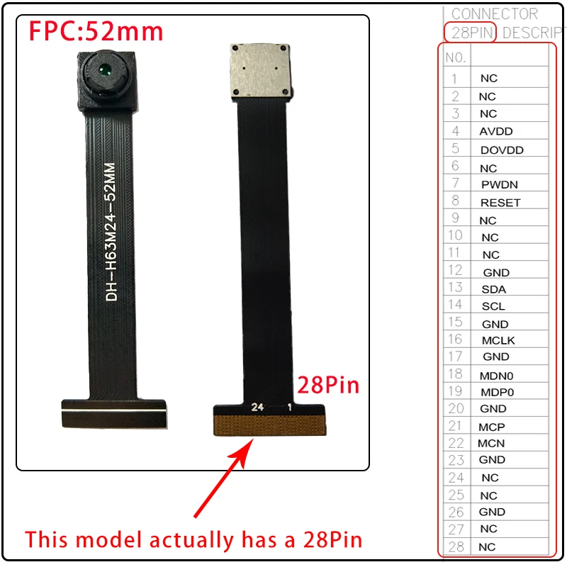 める様H068_A2フレームなし&H064_H059_A3フレームなし H63 Camera Module 80 Degrees 1MP 1280*720 MIPI SPI DVP 24/28