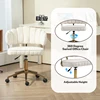 COOLMORE Veet Desk Modern Cute Computer Chair Wheels Height Adjustable Swivel Task Chair For Home Office (Beige Veet) 4