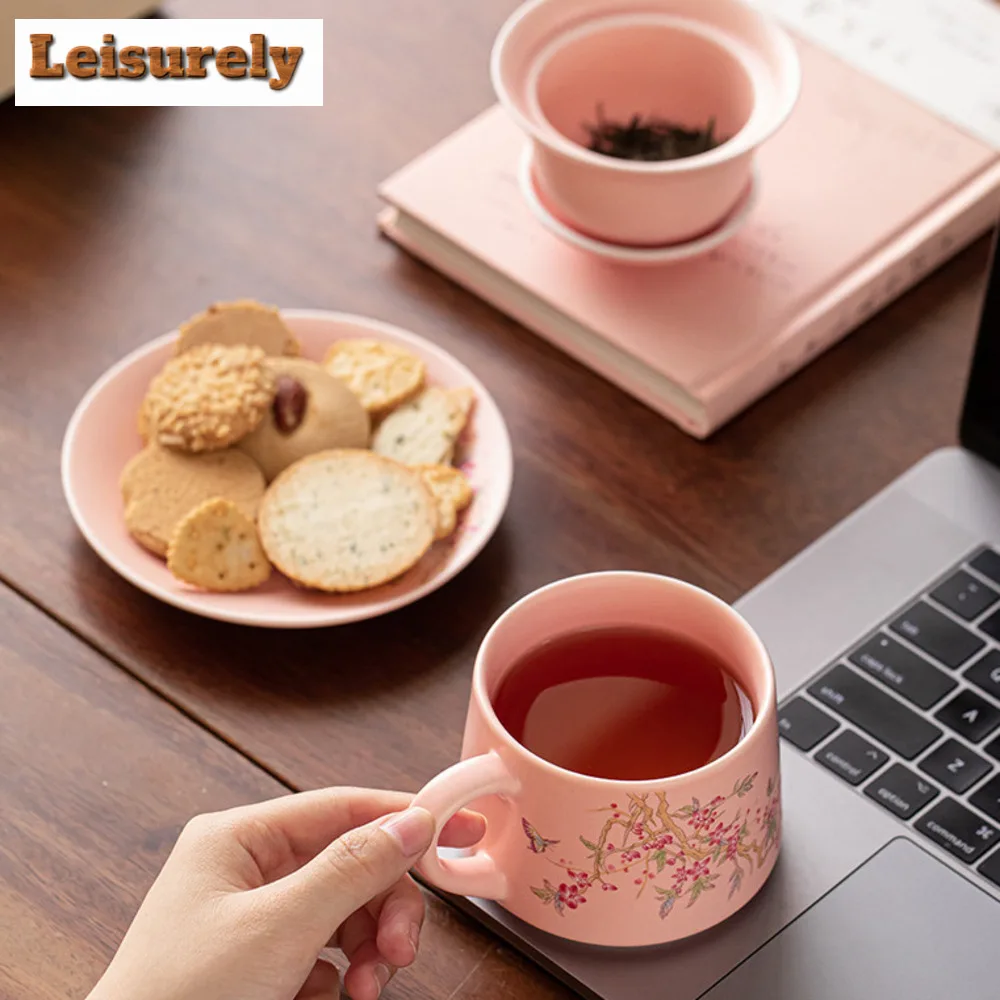 280ml Chinese Wisteria Flower Tea Coffee Cup Filter Tea Separator Cup Brewing Tea Drinking Personal Water Mug Drinkware Gift Box