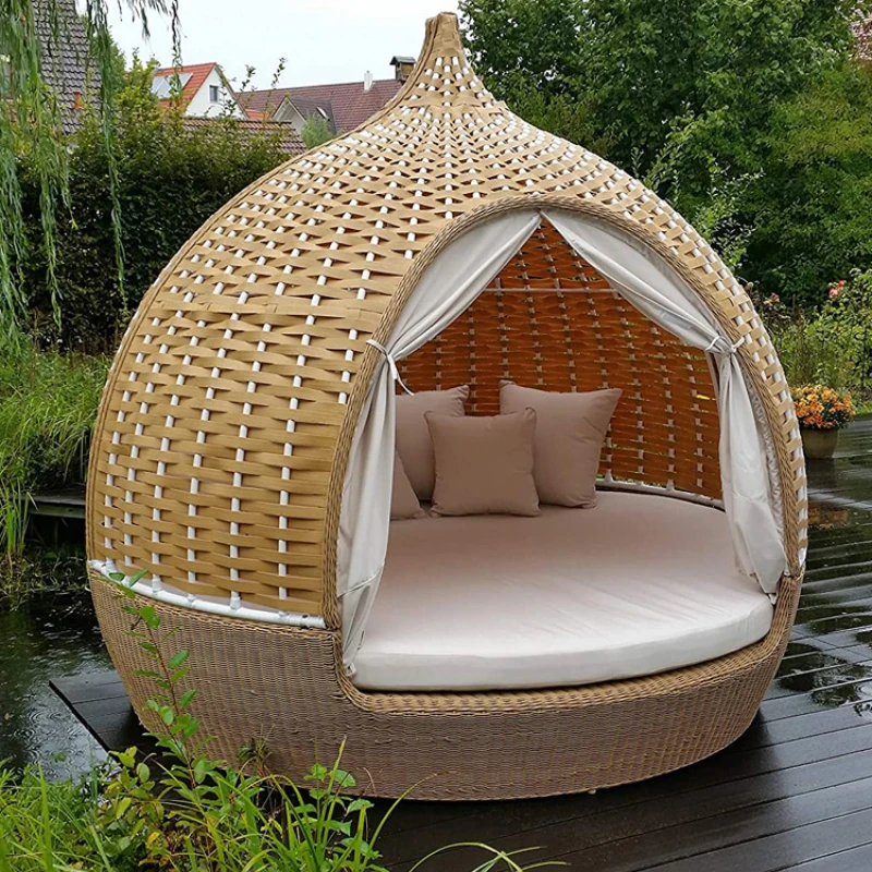 

Outdoor lying bed, bird cage bed, swimming pool, hotel, club, outdoor beach, courtyard, bird's nest, rattan woven sofa bed