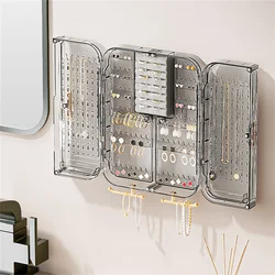 Wall Mount Display Holder For Necklaces Ring Earring Organizer Storage Rack Transparent Jewelry Accessories Hanging Shelf Stand