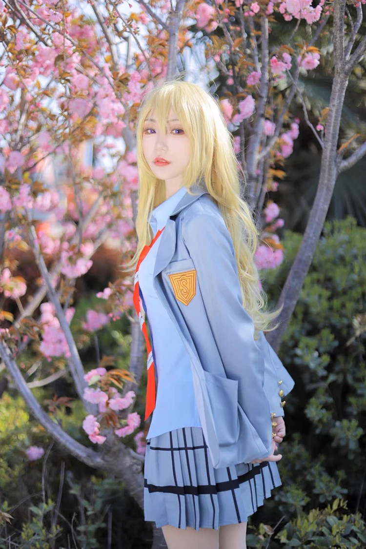 Anime Dein Lüge im April Cosplay Kaori Miyazono Schuluniform Kostüm Halloween Kostüm für Frauen 15