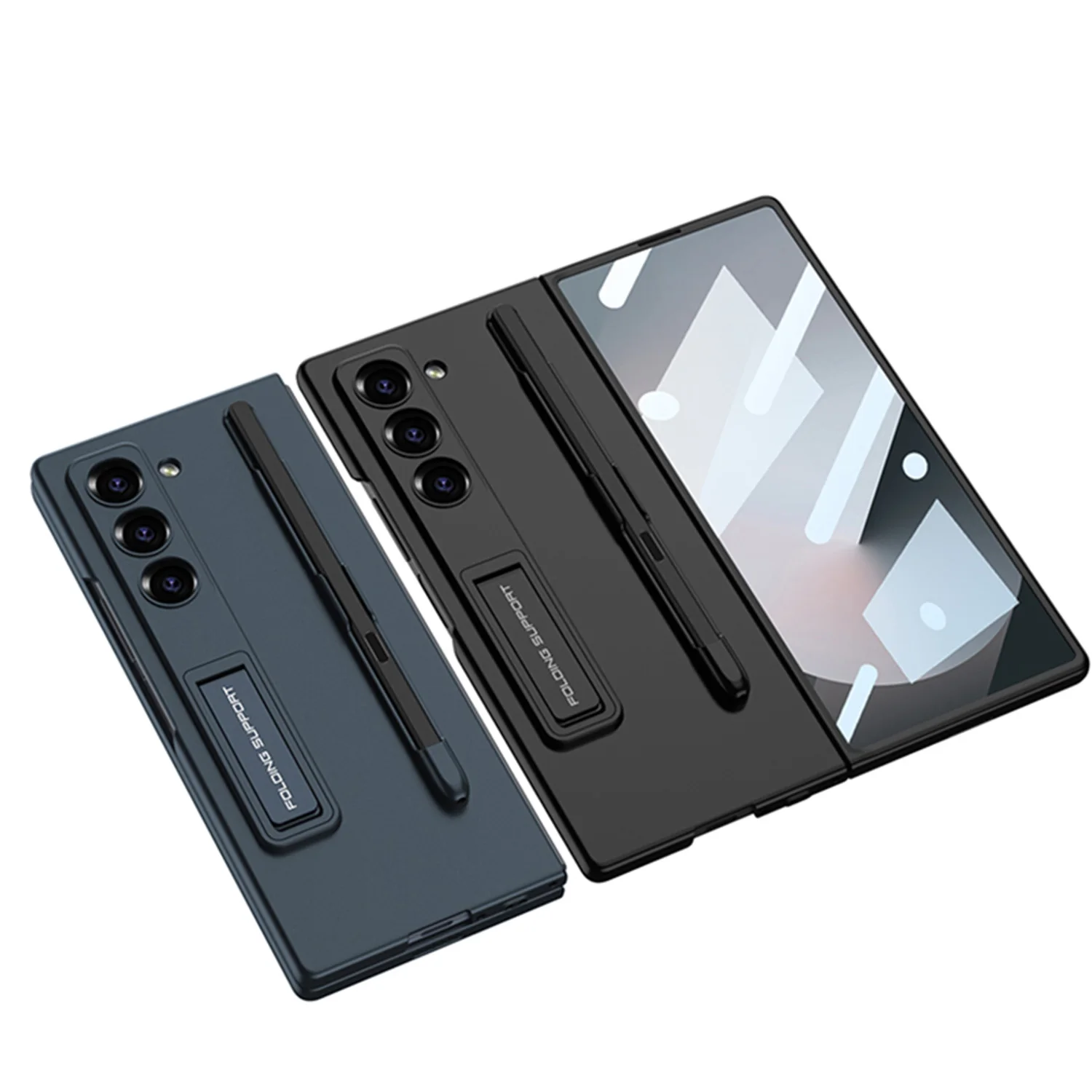 For Samsung Galaxy Z Fold 6 5 4 3 5G Phone Case Pen Groove Folding Stand High-End PC Delicate Touch With Stylus Drop-Proof Cases