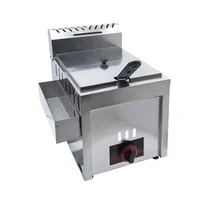 Corndog Chicken Use Gas Propane Deep Fat Fryer Griddle Commercial Double Fry with Fryer for Sale 1