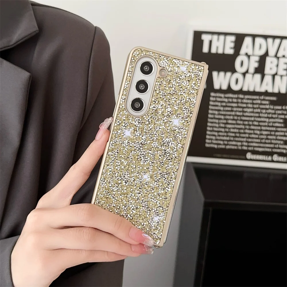 Colorful Phone Case For Samsung Galaxy Z Fold 3 4 5 5G Glitter Protective Shell Fold5 Fold4 Fold3 Cover